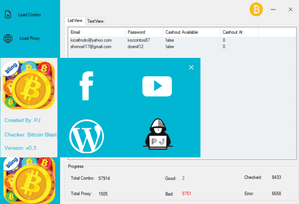 BITCOIN BLAST CHECKER BY PRINCE JACK V0.3