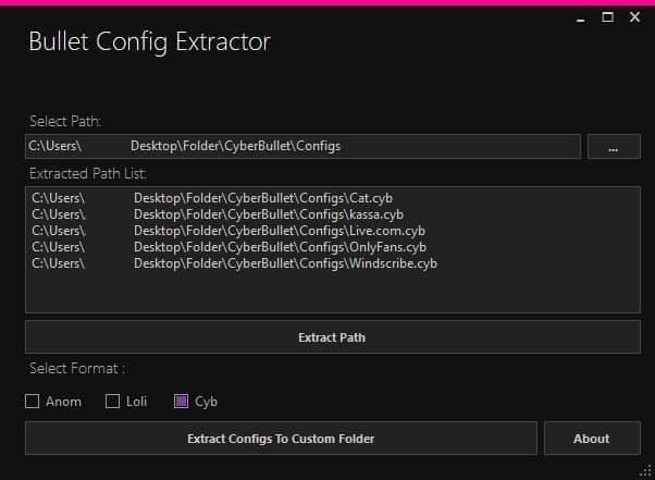 Bullet Config Extractor