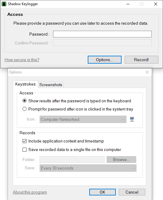 Shadow Keylogger