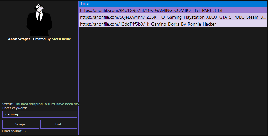 Anon Scraper by SlotsClassic
