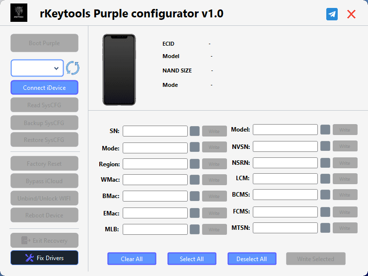 rKeyTools Purple Configurator - iOS