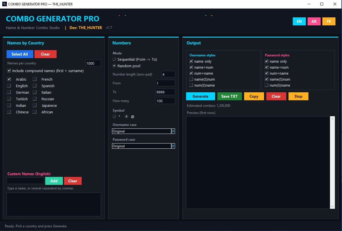 Combo Generator Pro