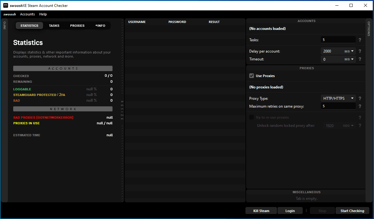 swooshXE Steam Account Checker
